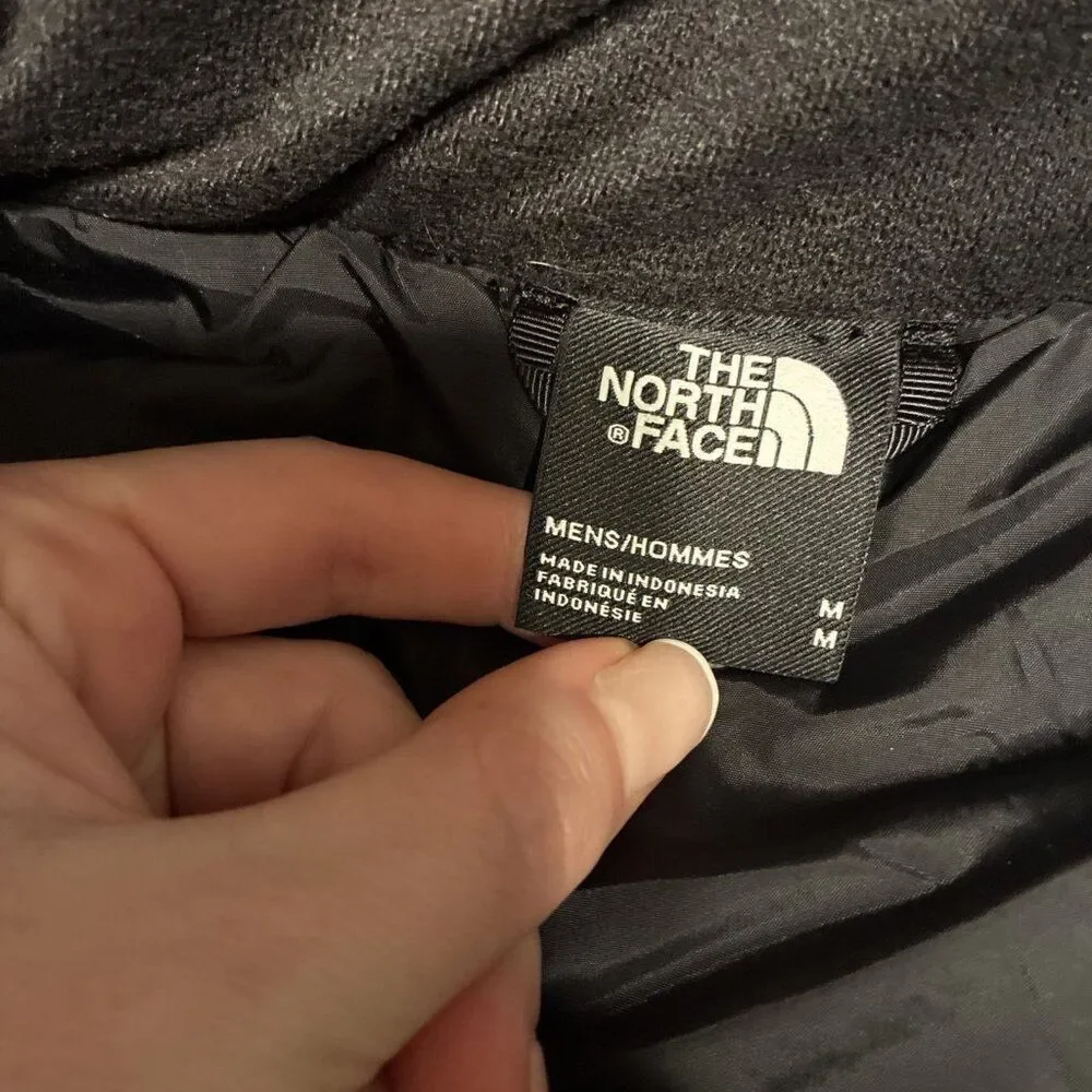 north face hooded solid black long sleeve windwall nylon puffer jacket Medium